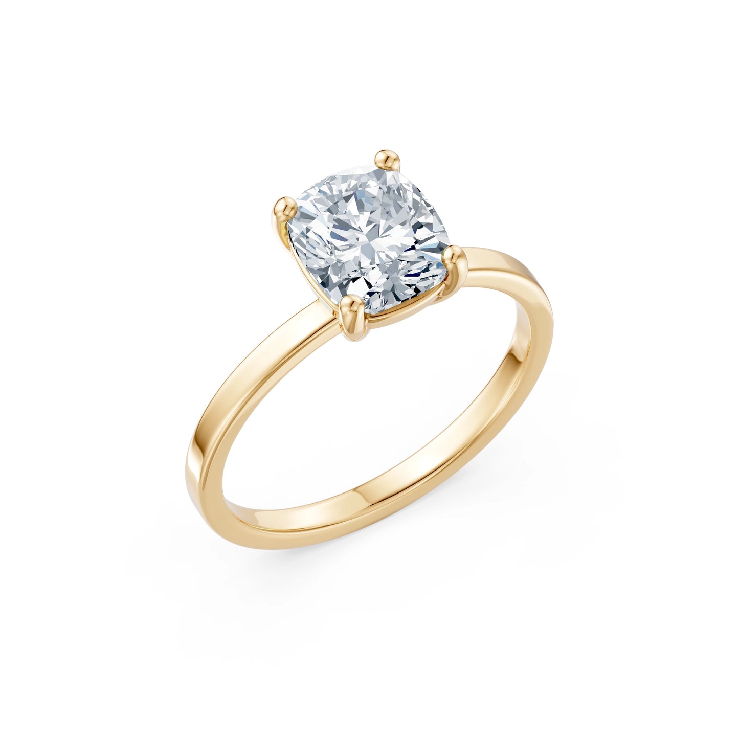 Cushion Lab Grown Diamond Solitaire Engagement Ring 2.0ct by Qutahia Jewellery