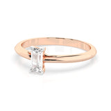 Solitaire Diamond Ring Baguette 0.3ct by Qutahia Jewellery