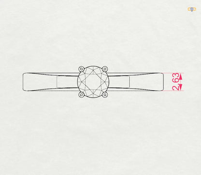 Solitaire Ring (Round), 0.4 ct — 101-10012/1(4.7)