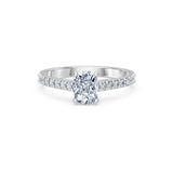 Cushion Lab Grown Diamond Slim Pave Eternity Ring 1.0ct by Qutahia Jewellery