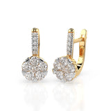 Illusion Diamond Earrings Round 0.3ct by Qutahia Jewellery