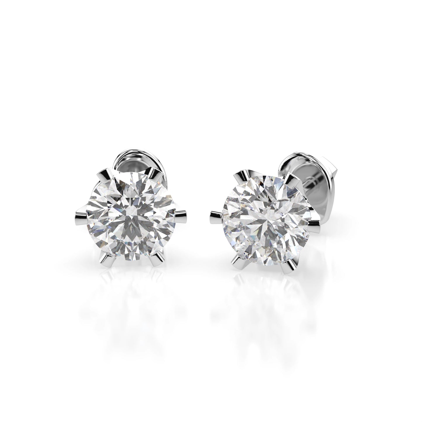 Solitaire Butterfly Earring (Round), 1.4 ct — 102-10040/1(5.7)