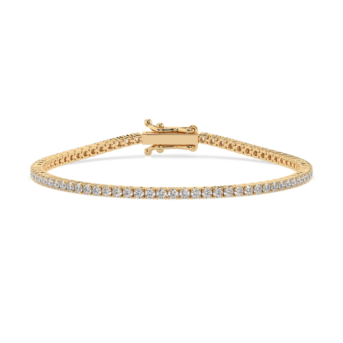 2 ct diamond tennis bracelet 2.31ct in solid gold, view 4, by Qutahia Jewelry