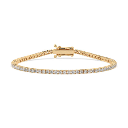 2 ct diamond tennis bracelet 2.31ct in solid gold, view 4, by Qutahia Jewelry