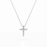 Delicate Diamond Necklace Round 0.07ct by Qutahia Jewellery
