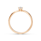 Solitaire Diamond Ring Round 0.1ct by Qutahia Jewellery