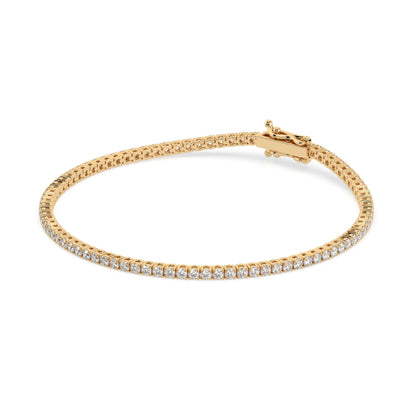 14k gold tennis bracelet 1.8ct with round diamonds, view 5, by Qutahia Jewelry