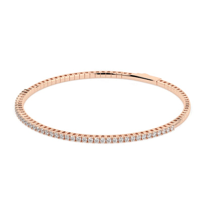 Natural diamond tennis bracelet 0.86ct in solid gold, view 8, by Qutahia Jewelry