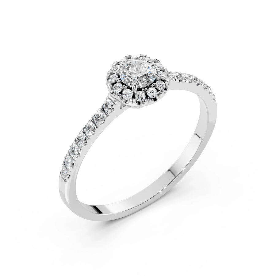 Solitaire Eternity Diamond Ring Round 0.25ct by Qutahia Jewellery