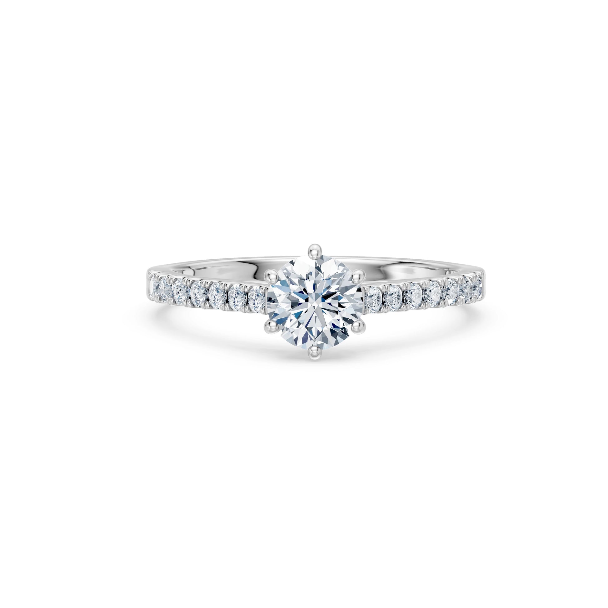 Round Brilliant Diamond Pave Eternity Ring 0.7ct by Qutahia Jewellery