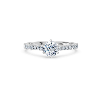 Round Brilliant Diamond Pave Eternity Ring 0.7ct by Qutahia Jewellery