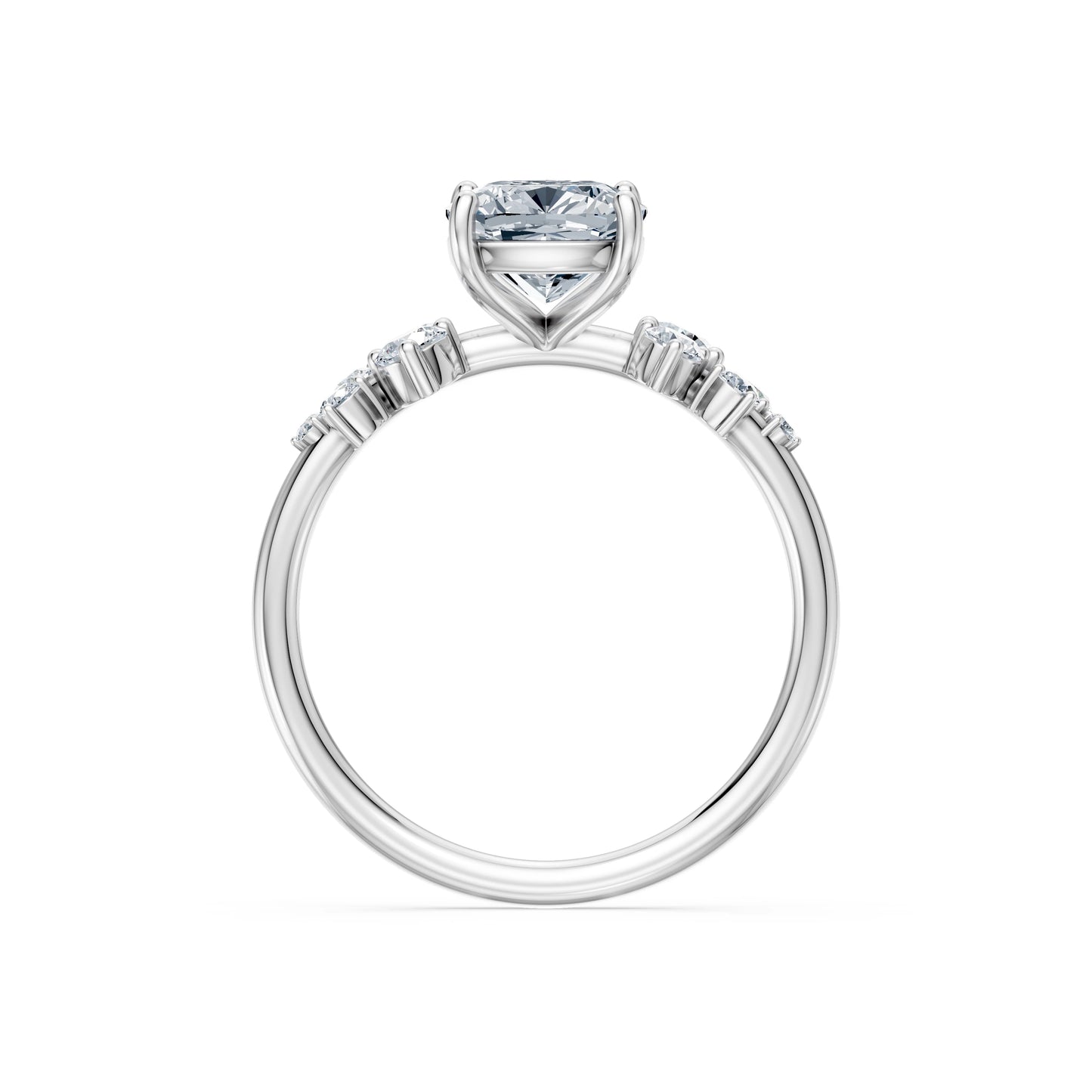 Cushion Lab Grown Diamond Classic Pave Eternity Ring 2.0ct by Qutahia Jewellery