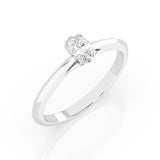 Solitaire Diamond Ring Oval 0.3ct by Qutahia Jewellery