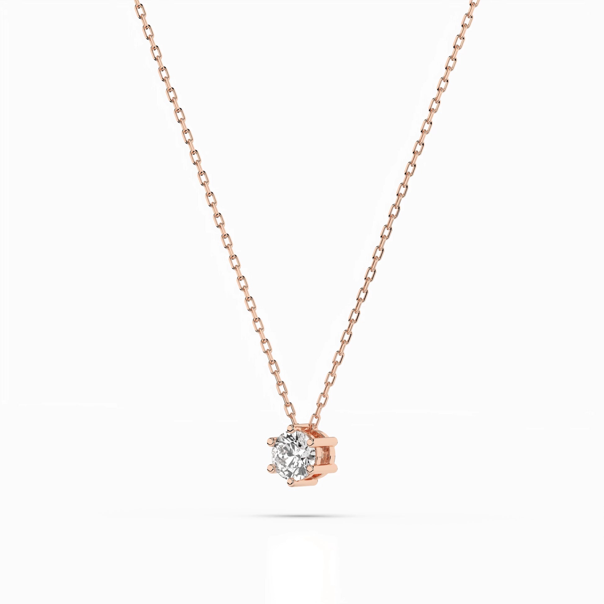 Solitaire Necklace (Round), 0.15 ct — 104-10003(3.4)