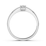 Solitaire Diamond Ring Round 0.1ct by Qutahia Jewellery