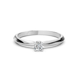 Solitaire Diamond Ring Round 0.15ct by Qutahia Jewellery