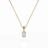 Diamond Pendant Necklace Oval 0.3ct by Qutahia Jewellery