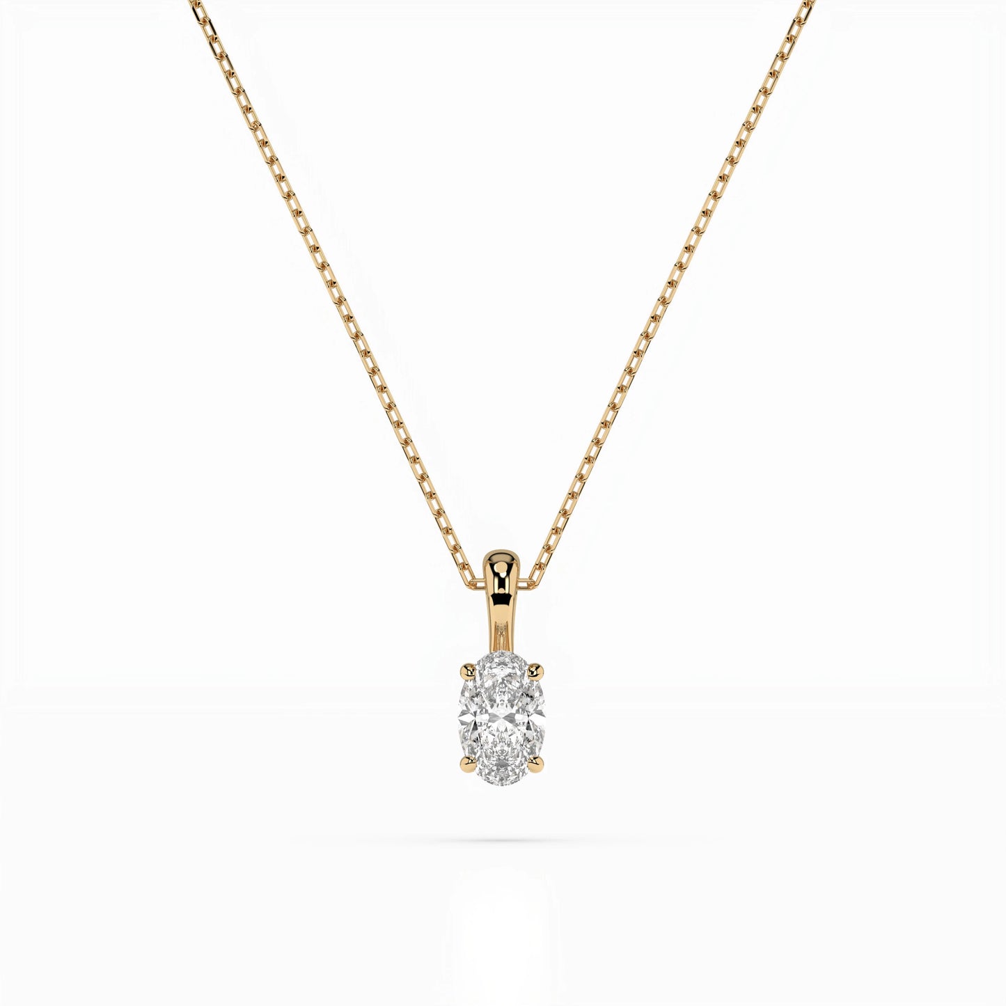 Solitaire Necklace (Oval), 0.3 ct — 104-10069(0.30)OV