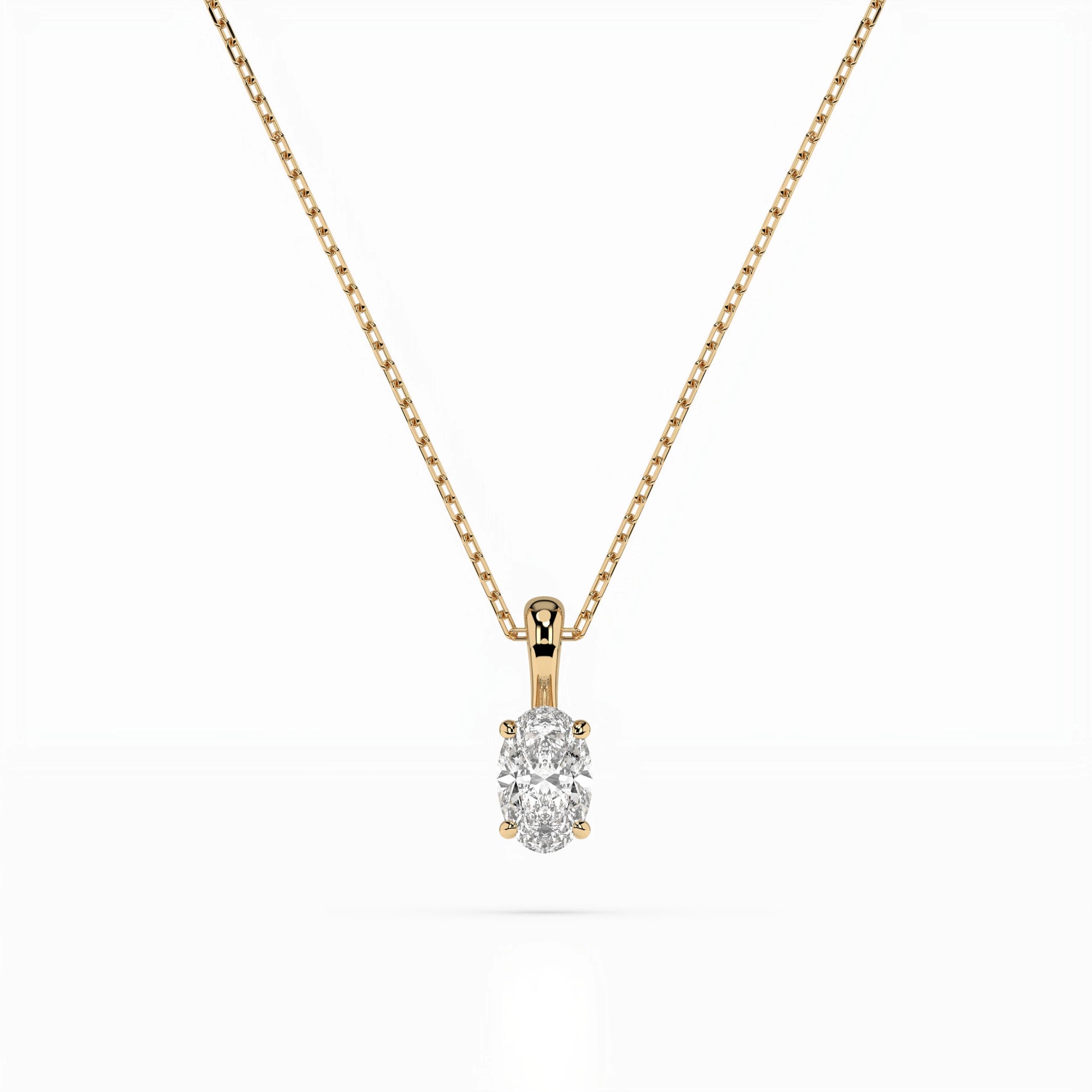 Solitaire Necklace (Oval), 0.3 ct — 104-10069(0.30)OV