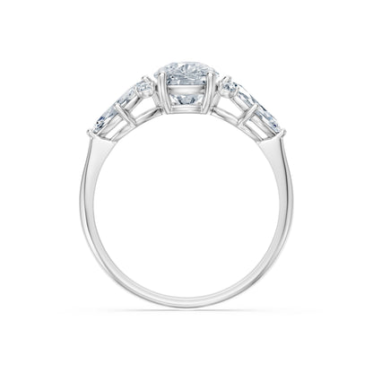 Cushion Lab Grown Diamond Side Stone Eternity Ring 1.5ct by Qutahia Jewellery