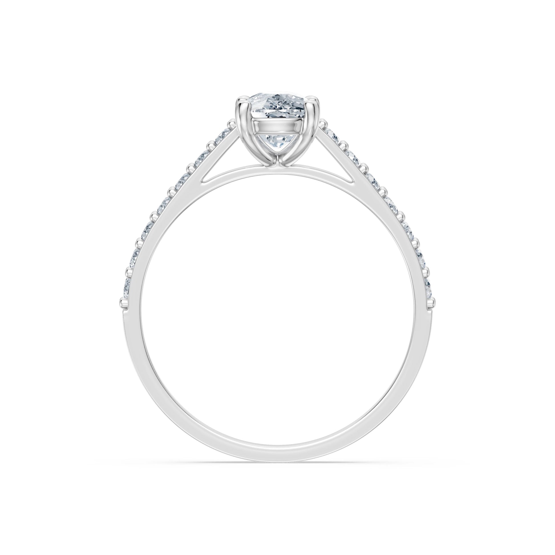 Cushion Lab Grown Diamond Slim Pave Eternity Ring 1.0ct by Qutahia Jewellery