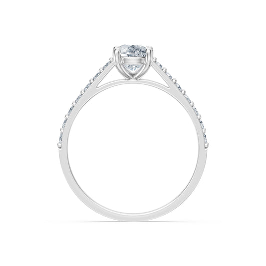 Cushion Lab Grown Diamond Slim Pave Eternity Ring 1.0ct by Qutahia Jewellery