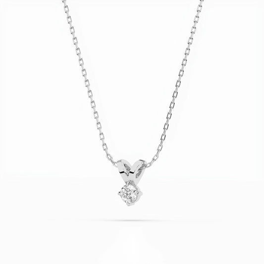 Solitaire Necklace (Round), 0.1 ct — 104-10037(3.0)