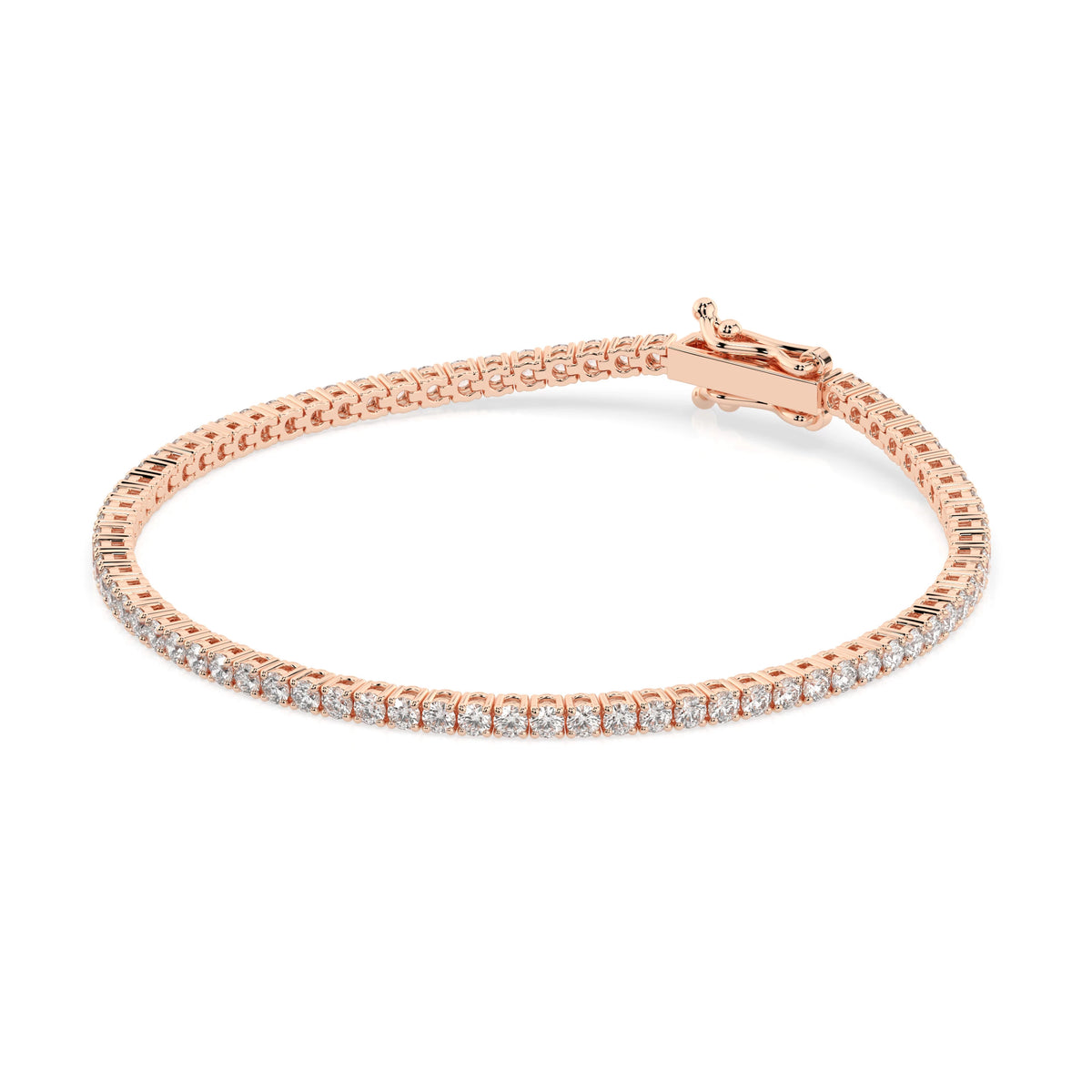 2 ct diamond tennis bracelet 2.31ct in solid gold, view 8, by Qutahia Jewelry