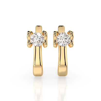 Solitaire English Lock Earring (Round), 0.5 ct — 102-10013(4.0)