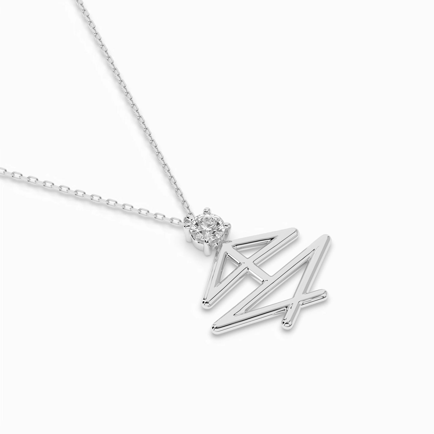 Minimalism Necklace (Round), 0.1 ct — 104-10064