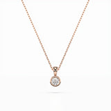 Diamond Pendant Necklace Round 0.1ct by Qutahia Jewellery
