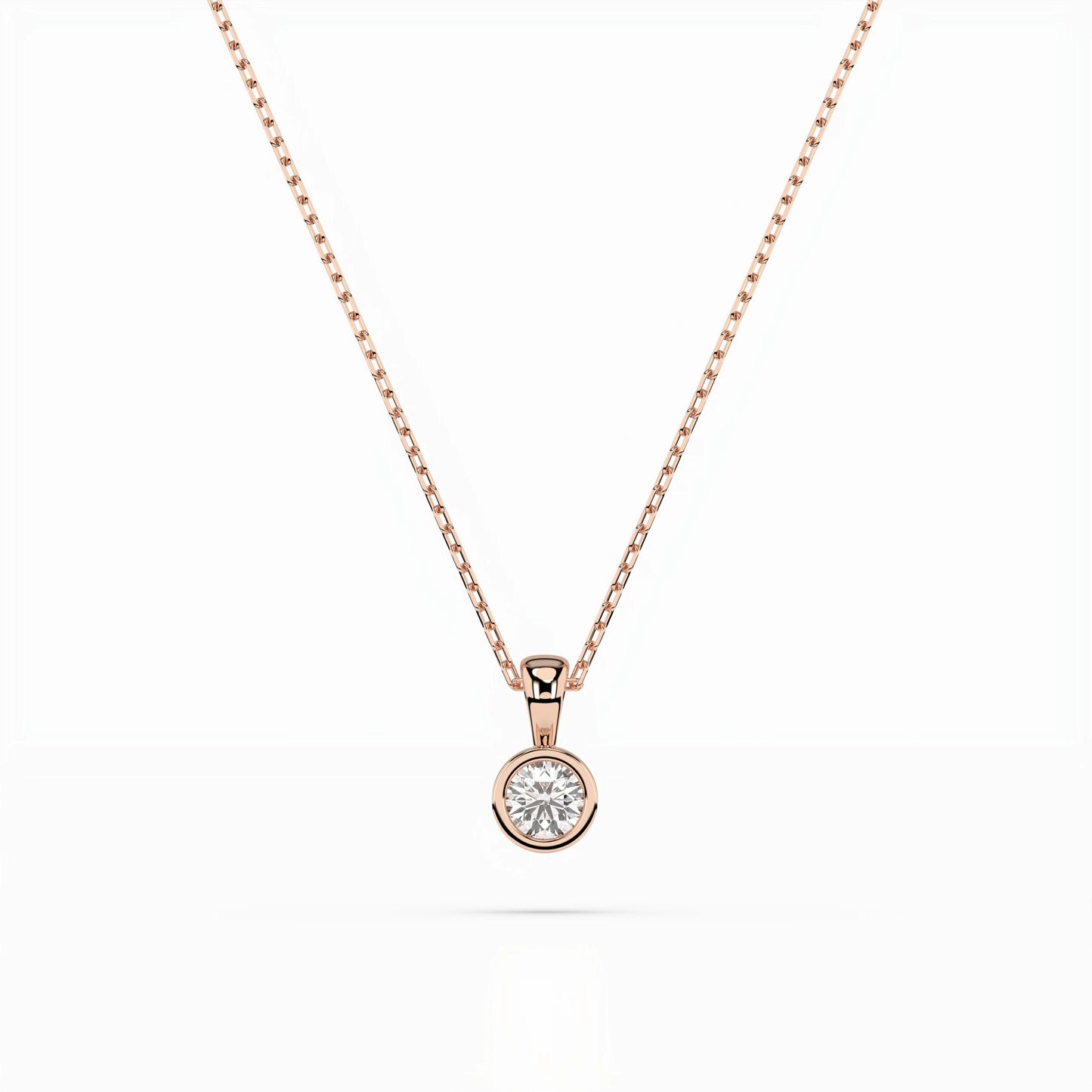 Solitaire Necklace (Round), 0.1 ct — 104-10010(3.0)