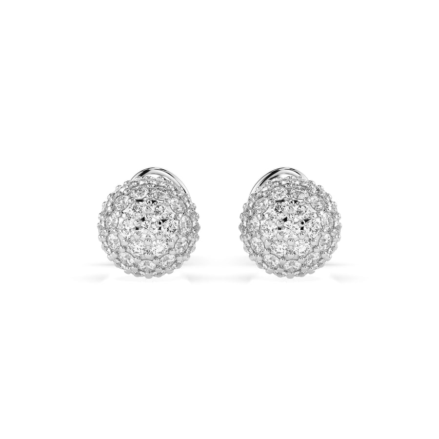 Illusion Diamond Earrings Round 0.46ct by Qutahia Jewellery