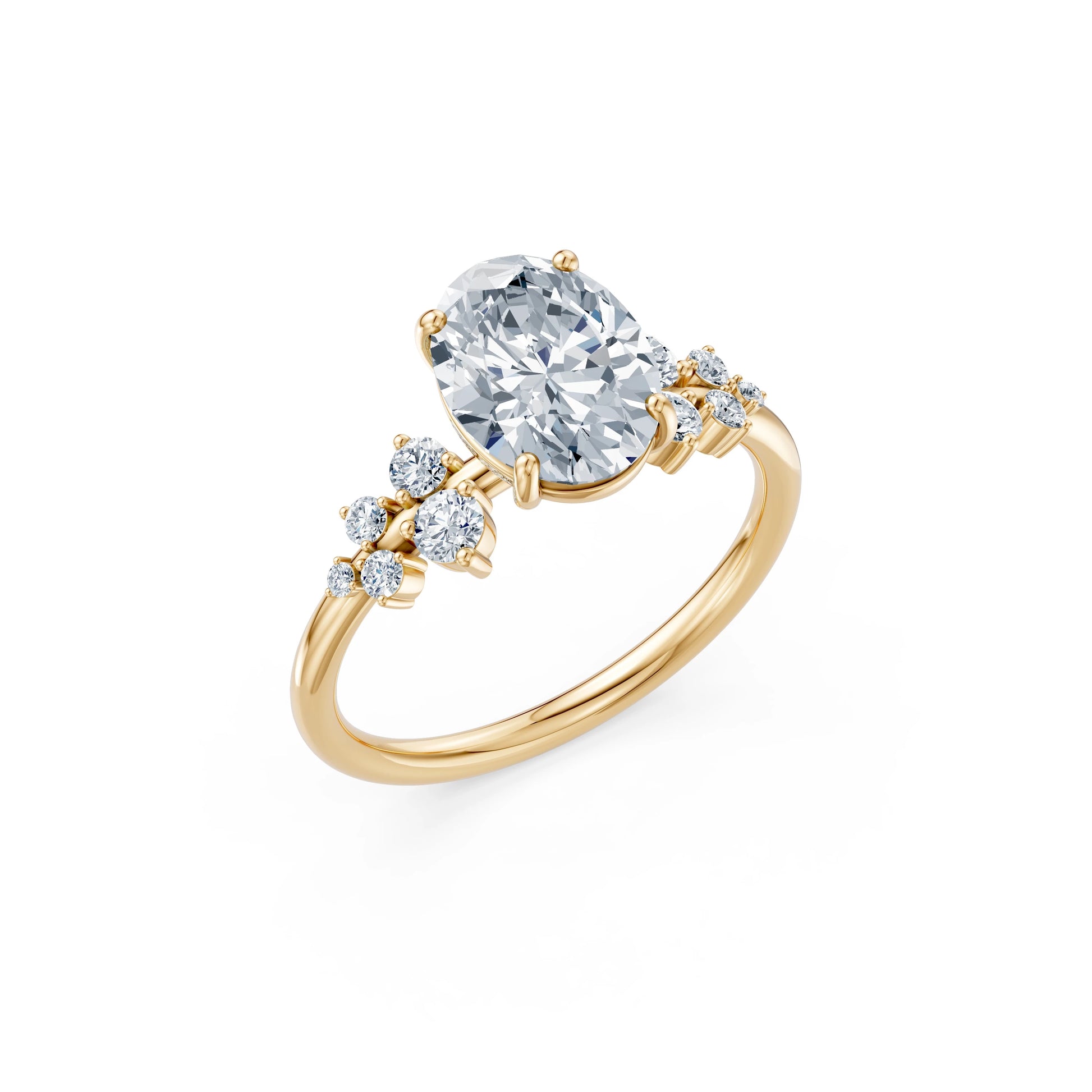 Oval Lab Grown Diamond Classic Pave Eternity Ring 2.0ct by Qutahia Jewellery
