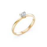 Solitaire Diamond Ring Heart 0.3ct by Qutahia Jewellery