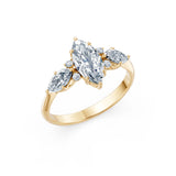 Marquise Lab Grown Diamond Side Stone Eternity Ring 1.0ct by Qutahia Jewellery