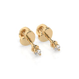 Diamond Stud Earrings Round 0.08ct by Qutahia Jewellery