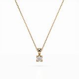 Diamond Pendant Necklace Round 0.15ct by Qutahia Jewellery