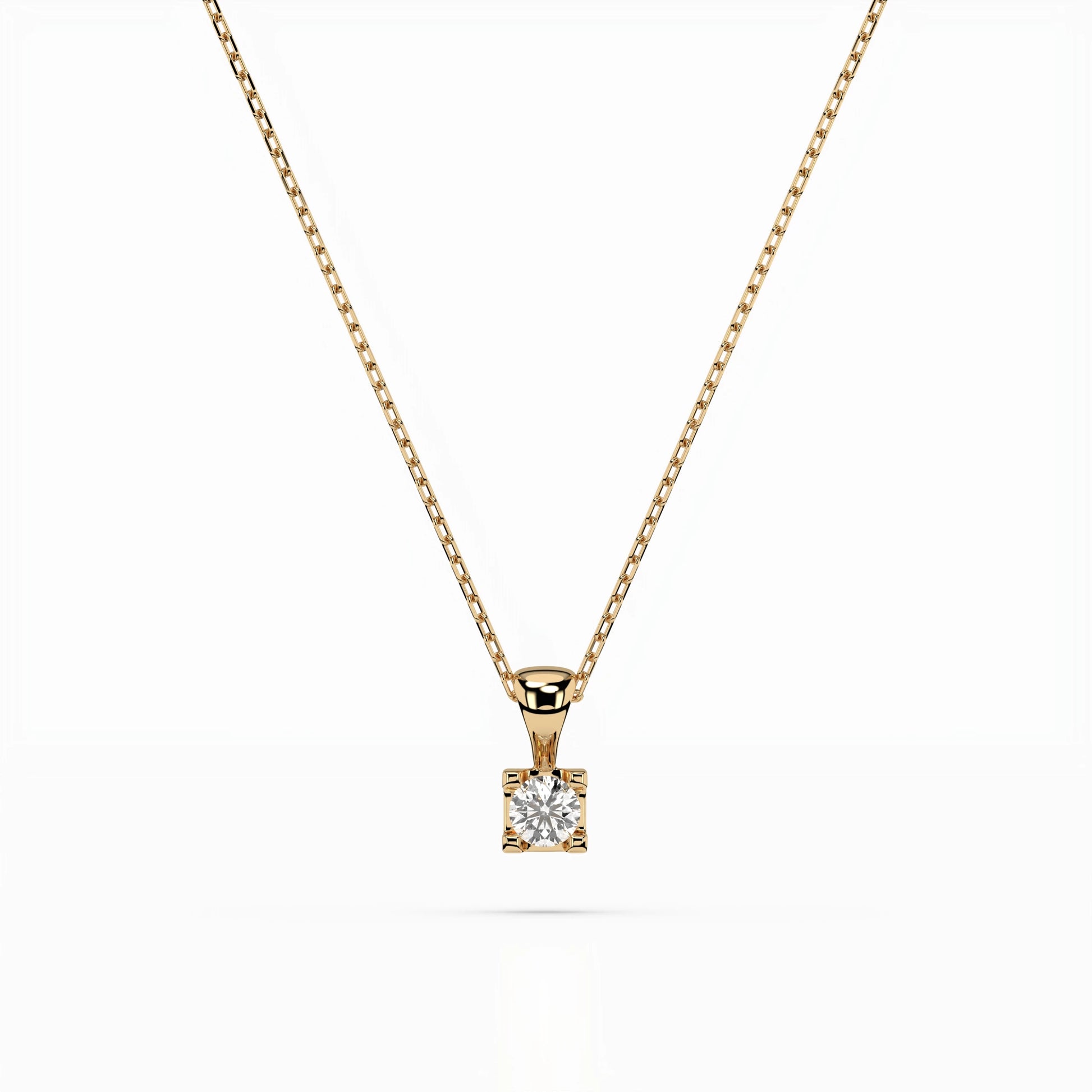 Solitaire Necklace (Round), 0.15 ct — 104-10013(3.4)