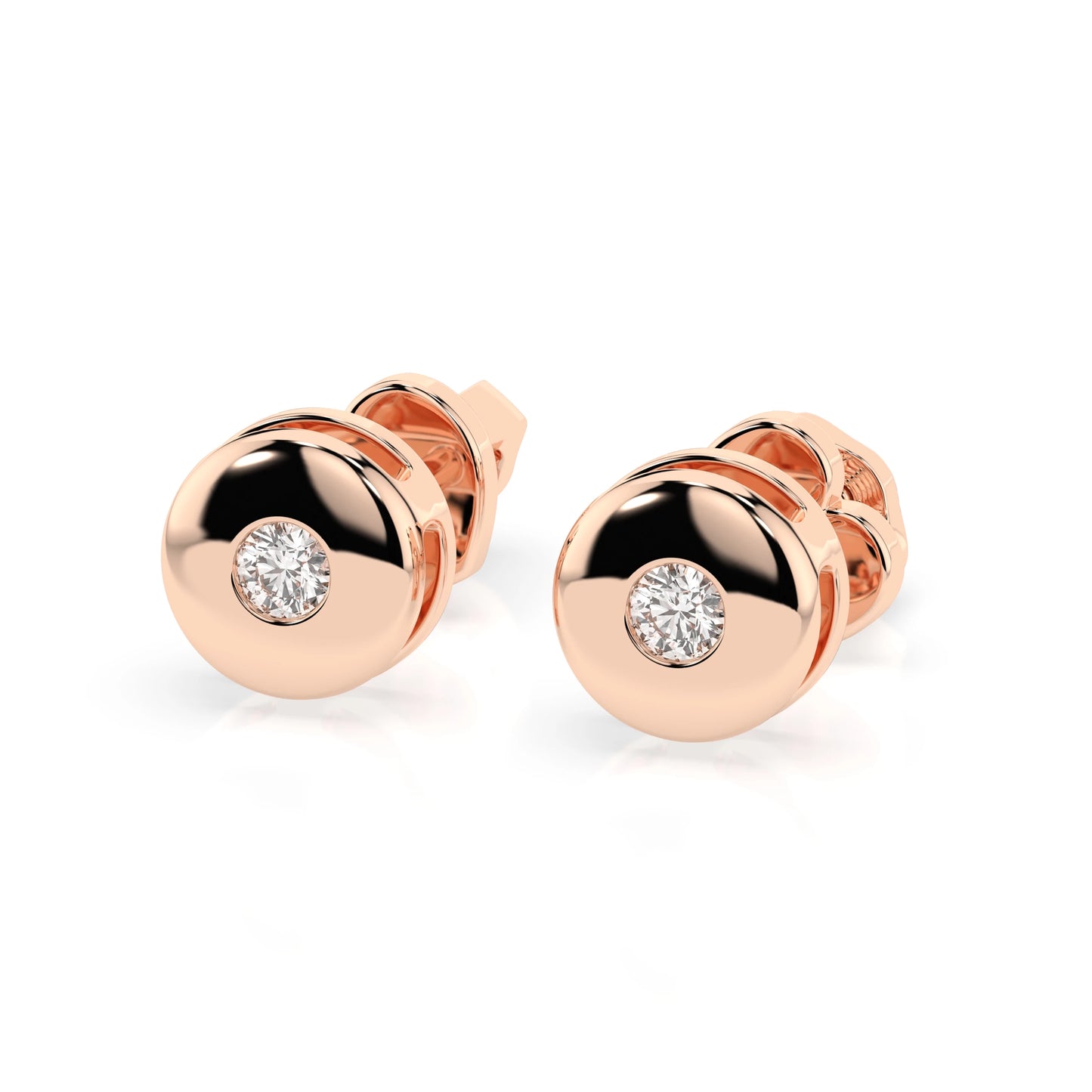 Solitaire Butterfly Earring (Round), 0.08 ct — 102-10048