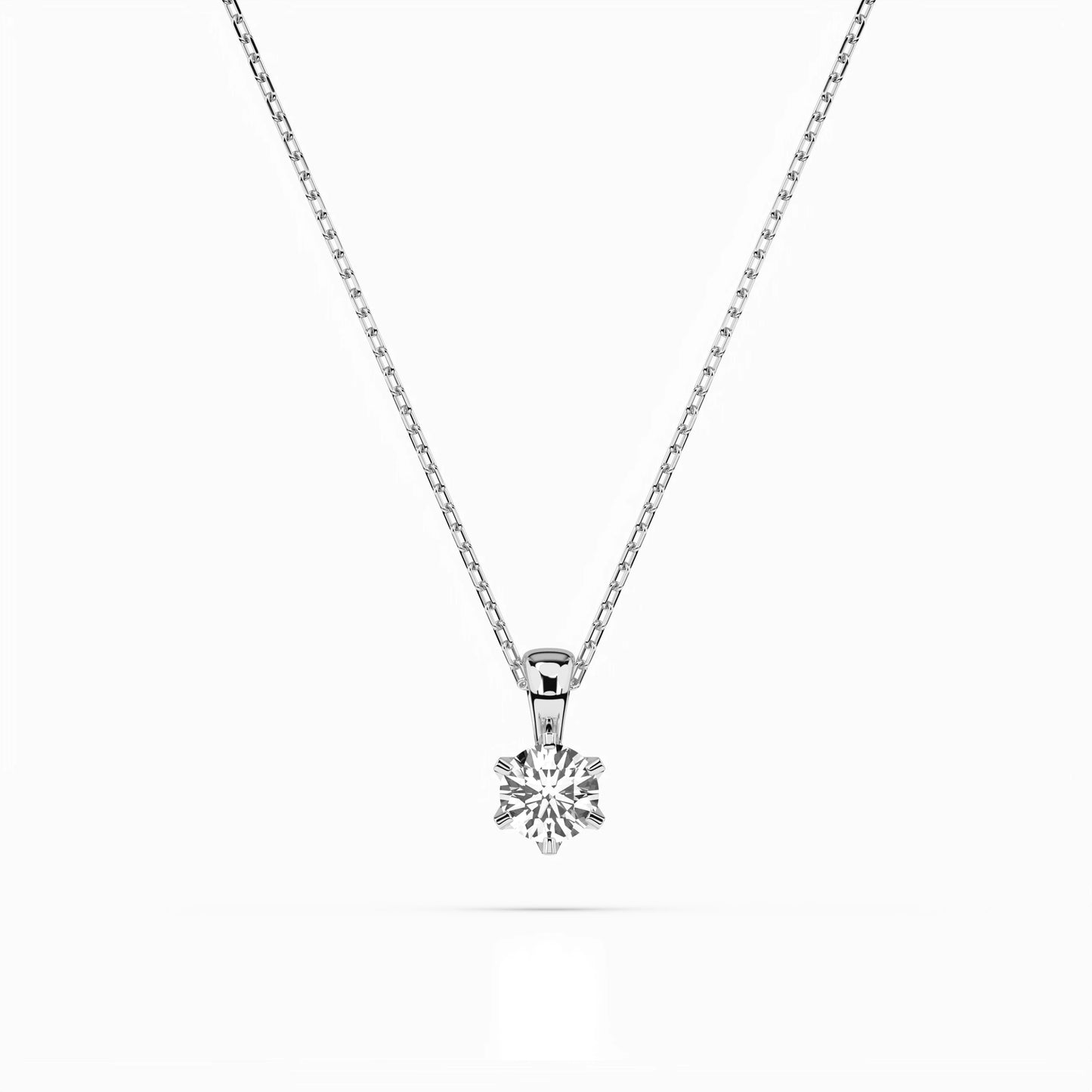 Solitaire Necklace (Round), 0.15 ct — 104-10004(3.4)
