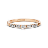 Solitaire Eternity Diamond Ring Round 0.07ct by Qutahia Jewellery