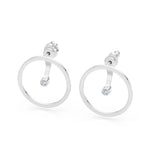 Small Diamond Earrings Round Brilliant 0.06ct by Qutahia Jewellery