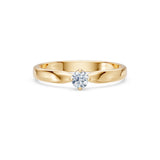 Round Brilliant Diamond Wide Solitaire Engagement Ring 0.2ct by Qutahia Jewellery
