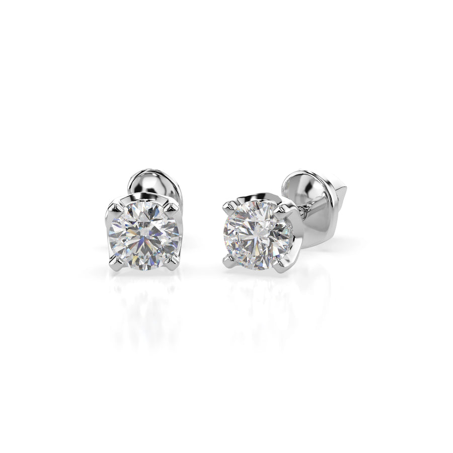 Diamond Stud Earrings Round 0.4ct by Qutahia Jewellery