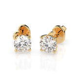 Diamond Stud Earrings Round 0.7ct by Qutahia Jewellery