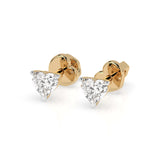 Diamond Stud Earrings Heart 0.6ct by Qutahia Jewellery