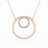 Delicate Diamond Necklace Round 0.13ct by Qutahia Jewellery