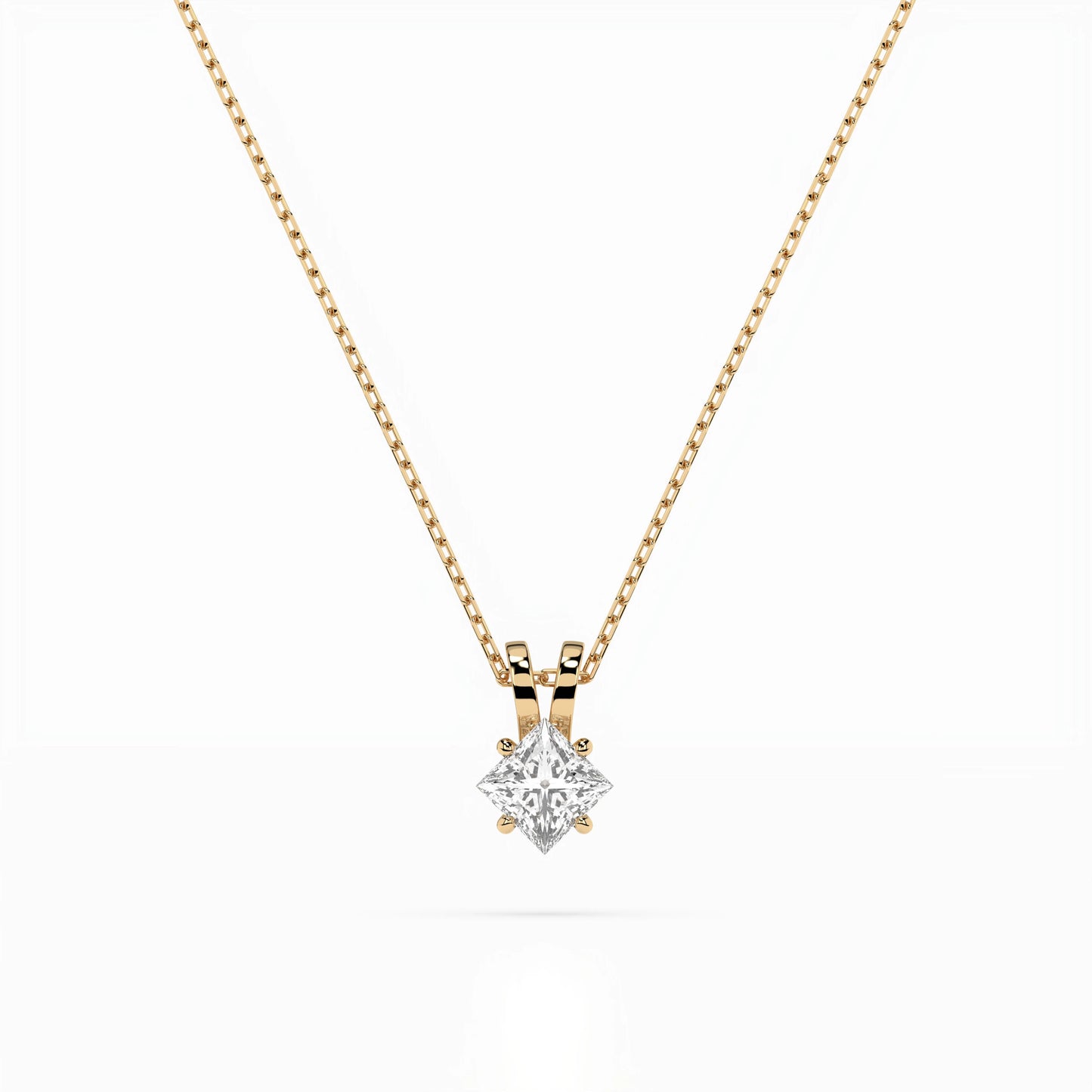 Solitaire Necklace (Princess), 0.3 ct — 104-10070(0.30)PR
