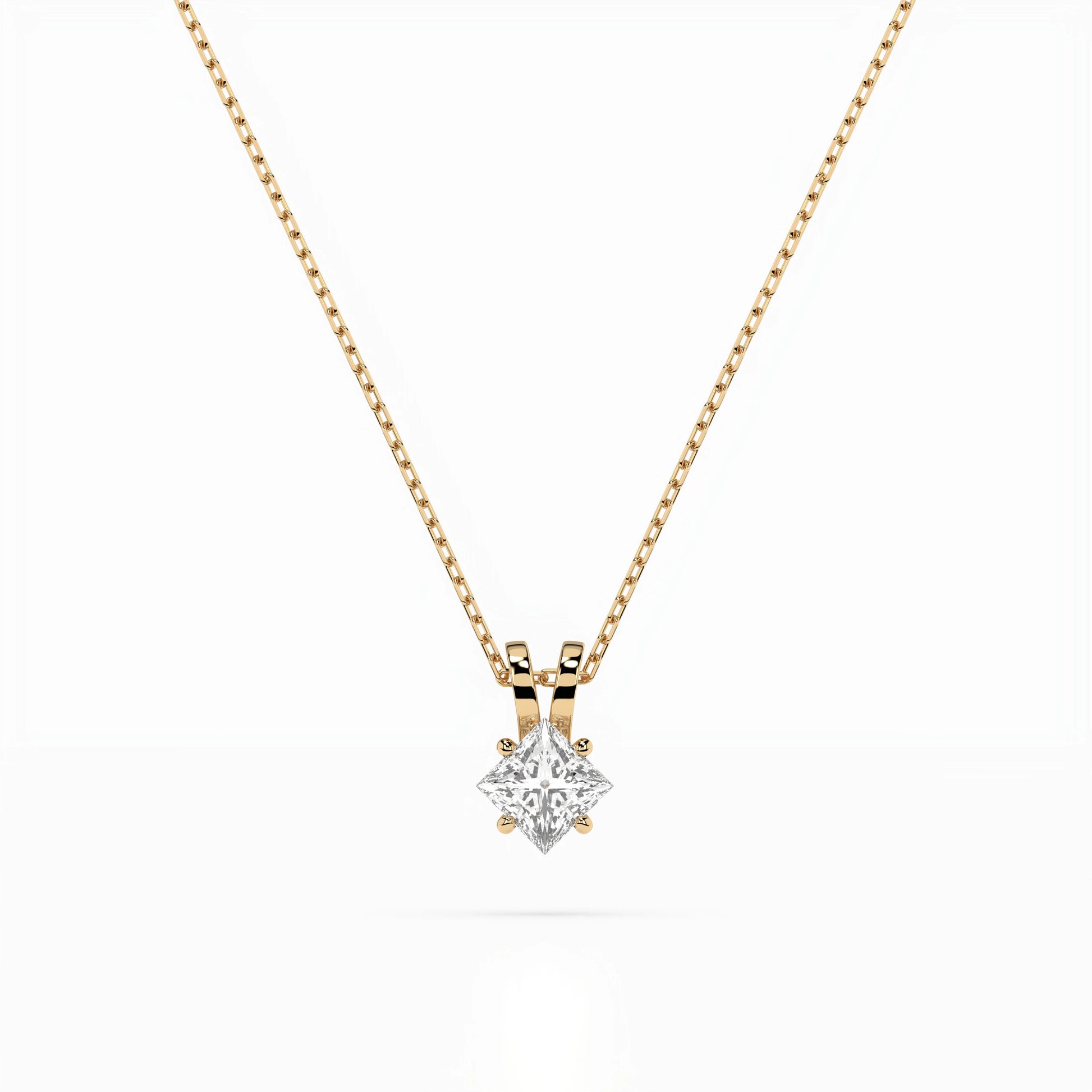 Solitaire Necklace (Princess), 0.3 ct — 104-10070(0.30)PR